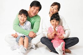 Asian family portrait