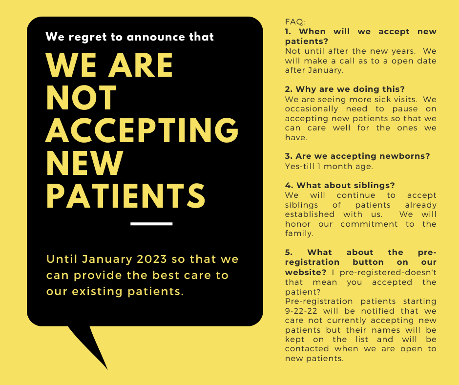 Not accepting new patients infographic